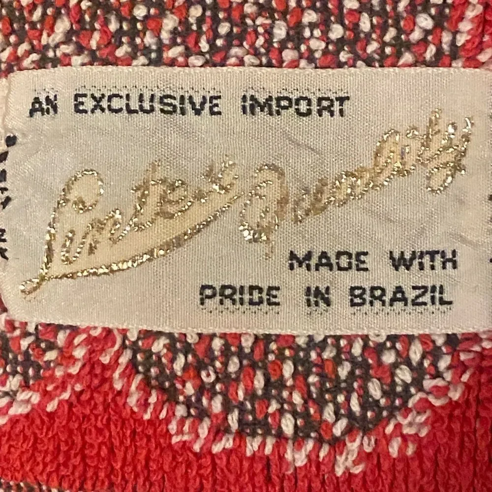 VTG, AN EXCLUSIVE INPOT Joker Red and White Textured Beach Towel Size 75X35”
